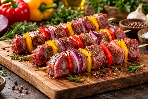Schaschlik mit Soße
